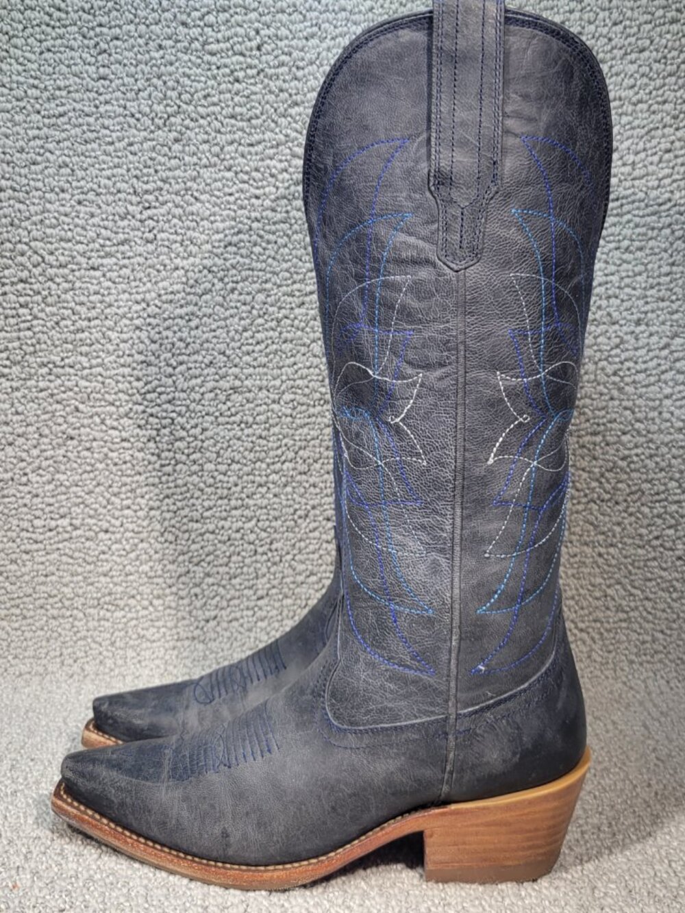 Tecovas The Annie Monarch Women's US Size 5.5B Navy Goat Cowgirl Boots